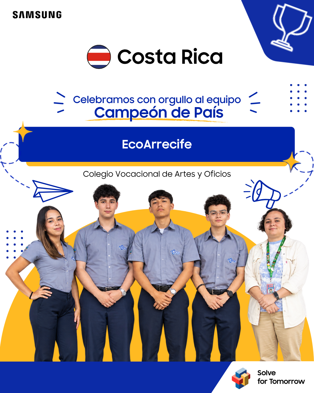 Colegio Vocacional de Artes y Oficios de Cartago representa a Costa Rica como Campeón Nacional en Solve for Tomorrow 2026 de Samsung